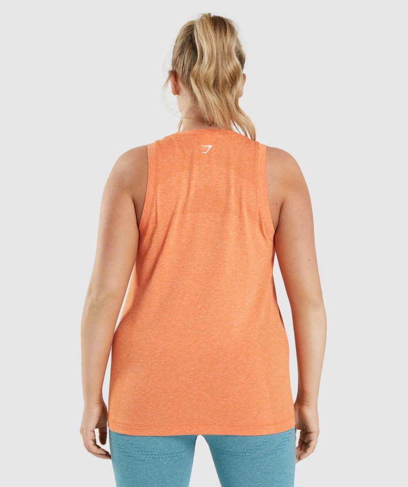 Gymshark Vital Bezšvový 2.0 ľahký Tank Marhuľa Oranžová Marl