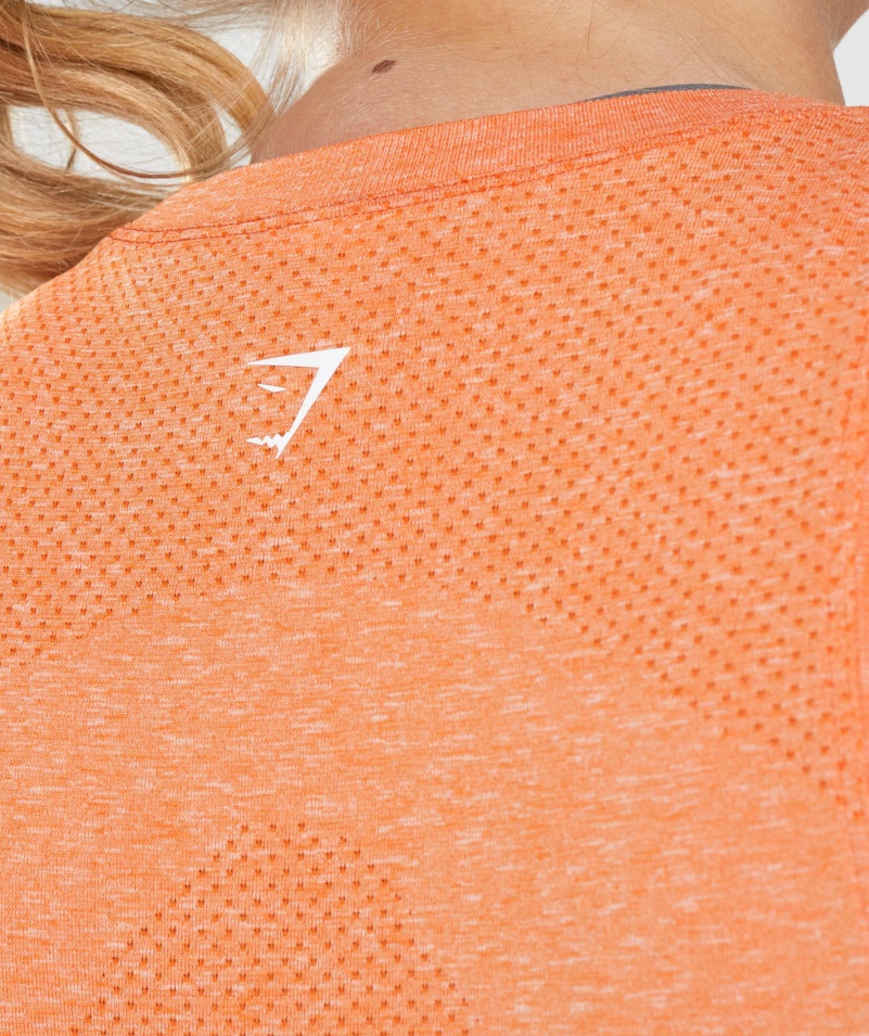 Gymshark Vital Bezšvový 2.0 ľahký Tank Marhuľa Oranžová Marl
