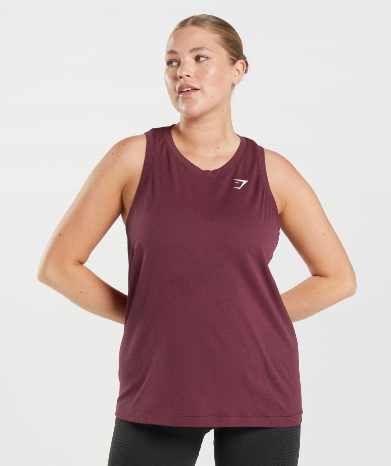 Gymshark Vital Bezšvové 2.0 ľahké Tank Pečené Gaštanové Marl
