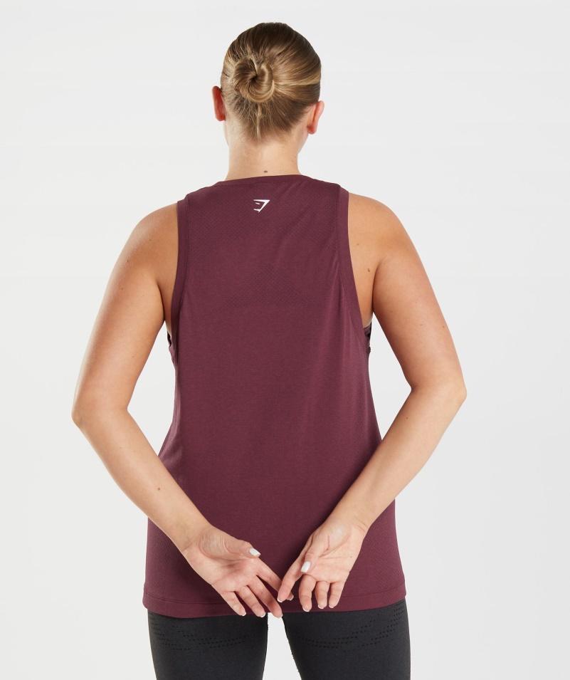 Gymshark Vital Bezšvové 2.0 ľahké Tank Pečené Gaštanové Marl