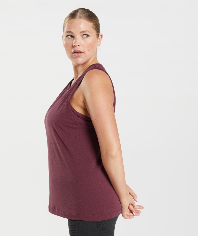 Gymshark Vital Bezšvové 2.0 ľahké Tank Pečené Gaštanové Marl