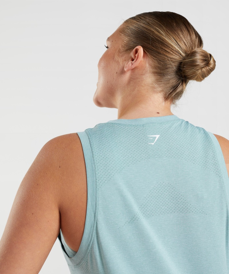 Gymshark Vital Bezšvový 2.0 ľahký Tank Perleťovo Modrá Marl