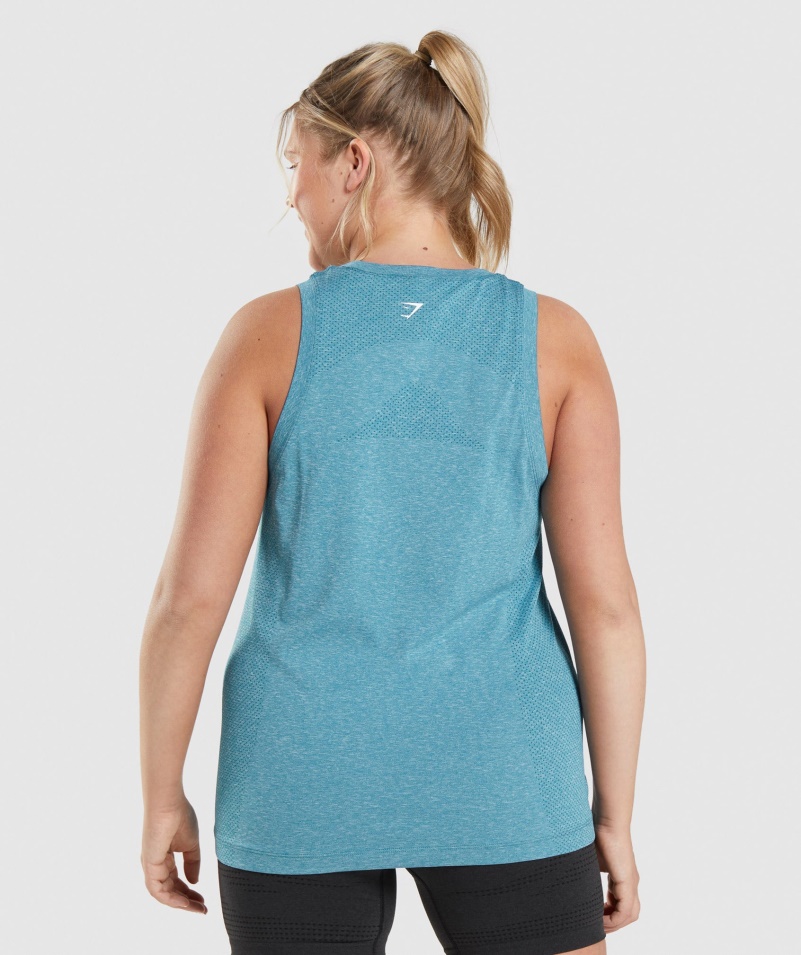 Gymshark Vital Bezšvový 2.0 ľahký Tank Tahoe Teal Marl
