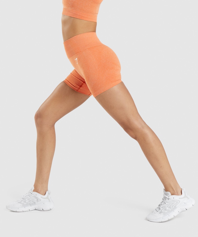 Gymshark Vital Bezšvové 2.0 šortky Marhuľa Oranžová Marl