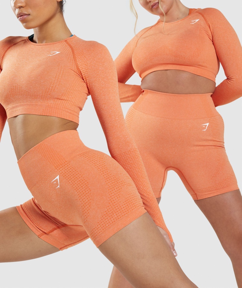 Gymshark Vital Bezšvové 2.0 šortky Marhuľa Oranžová Marl