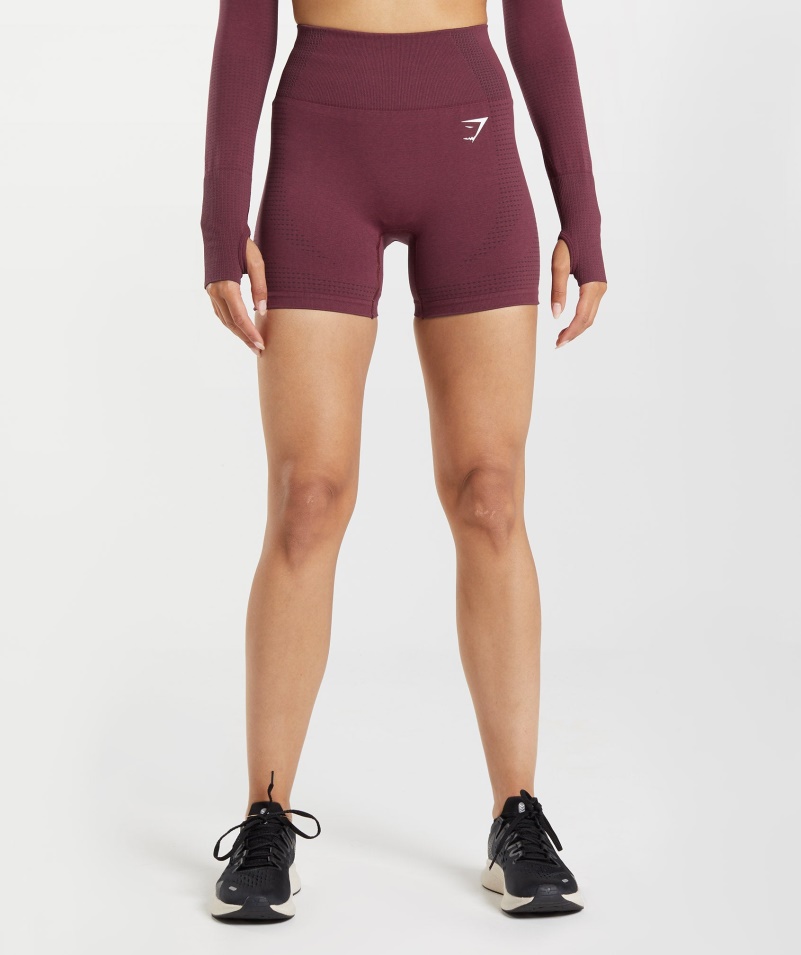 Gymshark Vital Bezšvové 2.0 šortky Pečené Gaštanové Marl