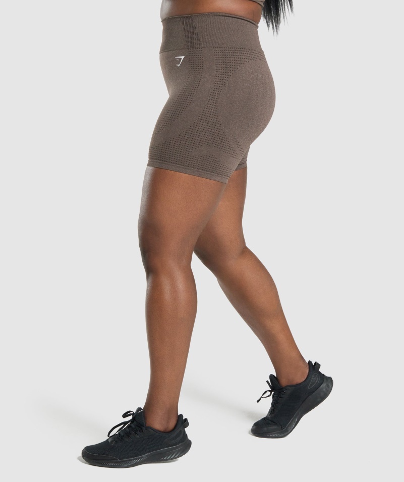 Gymshark Vital Bezšvové 2.0 šortky Hnedé Marl