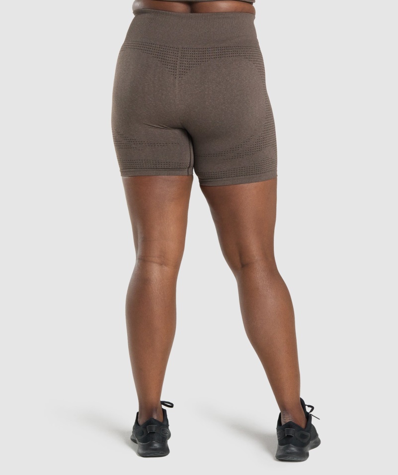 Gymshark Vital Bezšvové 2.0 šortky Hnedé Marl
