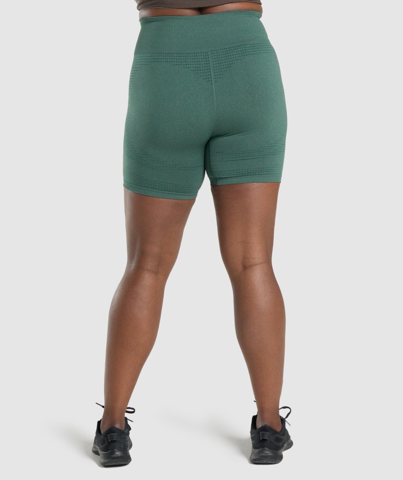 Gymshark Vital Bezšvové 2.0 šortky Tmavozelená Marl