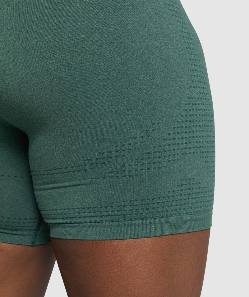 Gymshark Vital Bezšvové 2.0 šortky Tmavozelená Marl