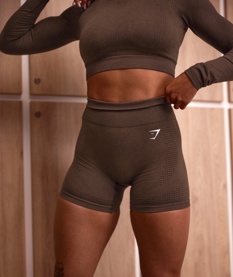 Gymshark Vital Bezšvové 2.0 šortky Na Espresso Marl