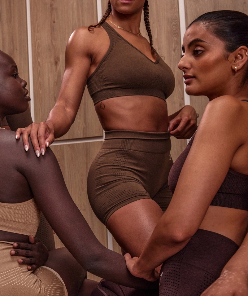 Gymshark Vital Bezšvové 2.0 šortky Na Espresso Marl