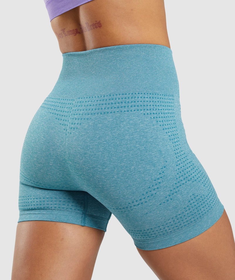 Gymshark Vital Bezšvové 2.0 šortky Tahoe Teal Marl