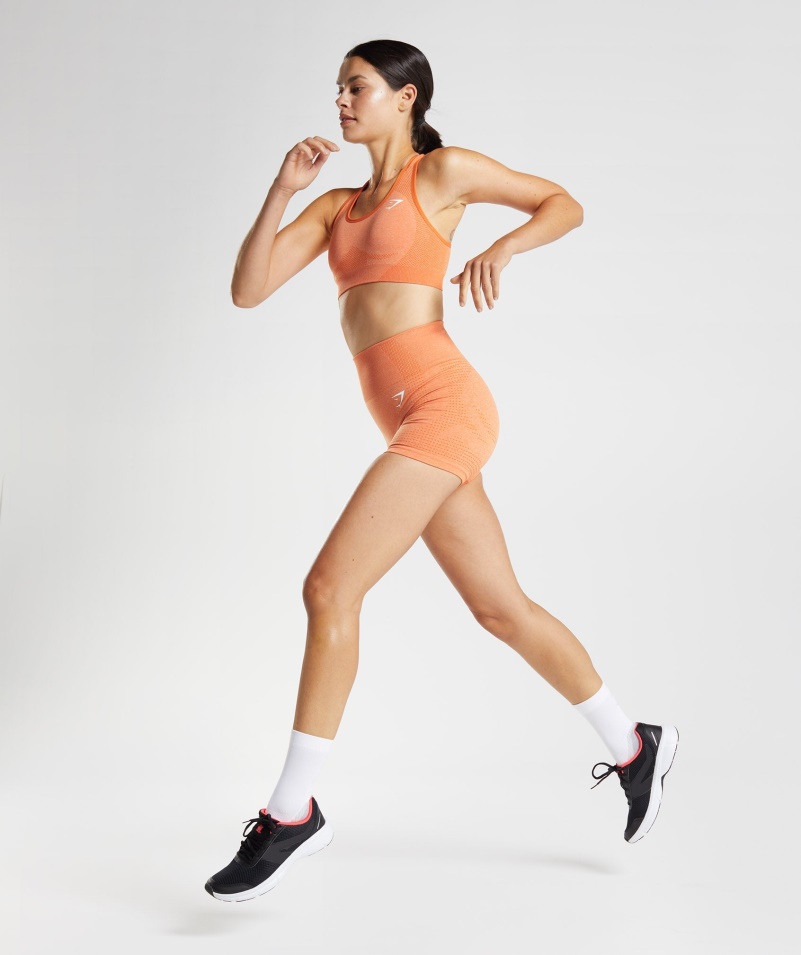 Gymshark Vital Bezšvová 2.0 športová Podprsenka Marhuľa Oranžová Marl