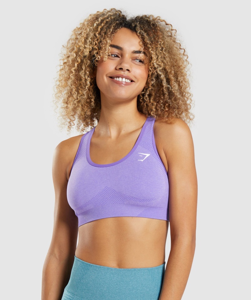 Gymshark Vital Bezšvová 2.0 športová Podprsenka Jasne Fialová Marl