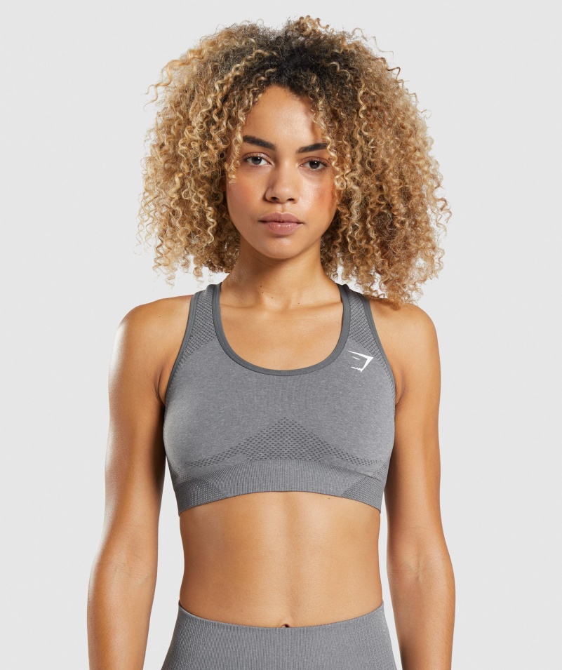 Gymshark Vital Bezšvová 2.0 športová Podprsenka Smokey Grey Marl