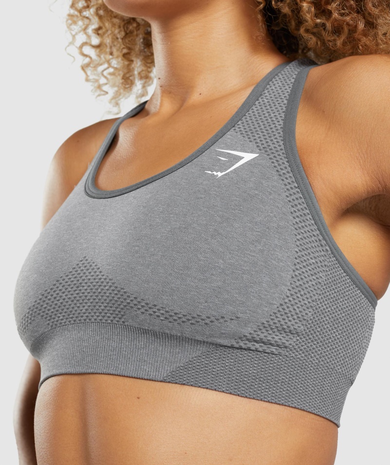 Gymshark Vital Bezšvová 2.0 športová Podprsenka Smokey Grey Marl