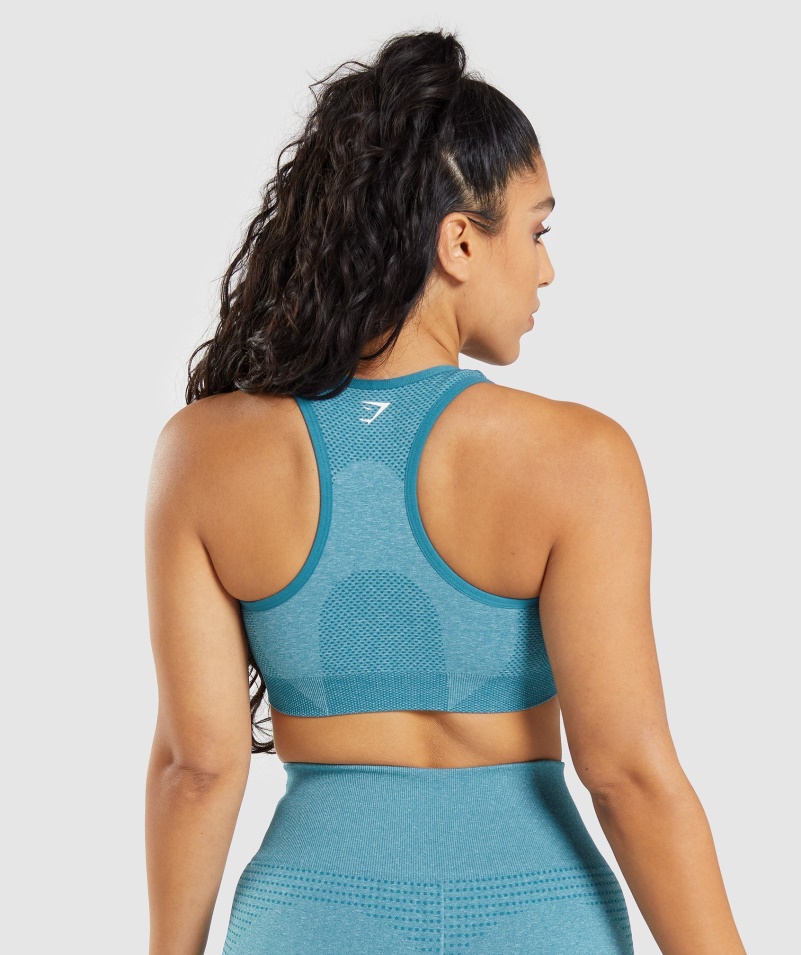 Gymshark Vital Bezšvová 2.0 športová Podprsenka Tahoe Teal Marl