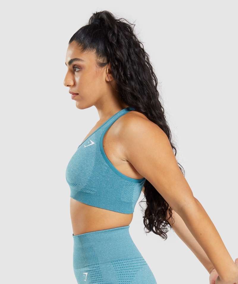 Gymshark Vital Bezšvová 2.0 športová Podprsenka Tahoe Teal Marl