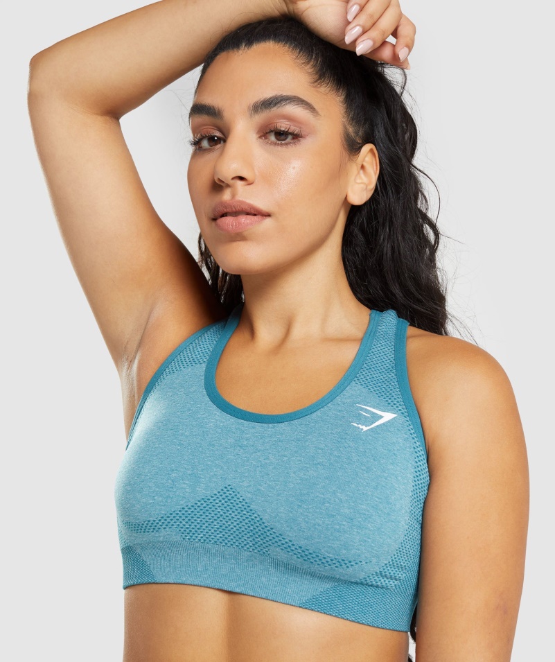 Gymshark Vital Bezšvová 2.0 športová Podprsenka Tahoe Teal Marl