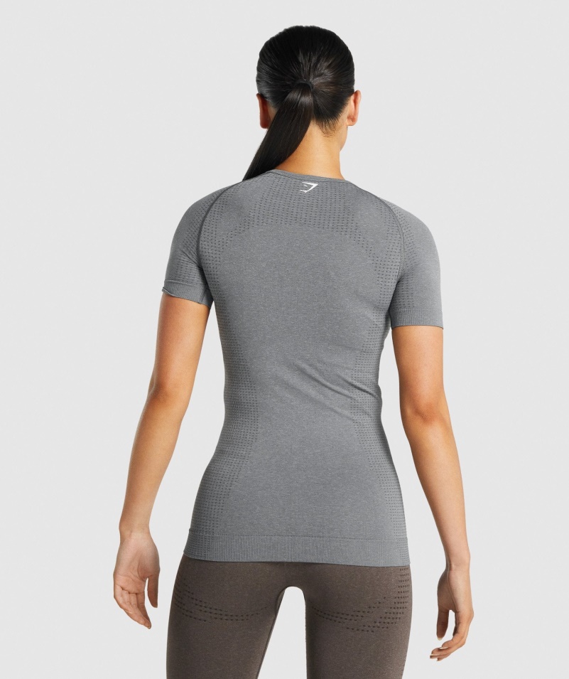 Gymshark Vital Bezšvové 2.0 Tričko Smokey Grey Marl