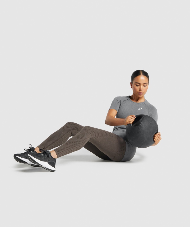 Gymshark Vital Bezšvové 2.0 Tričko Smokey Grey Marl
