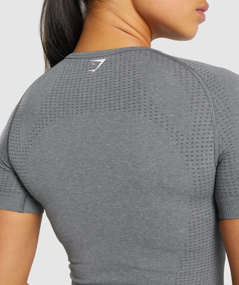 Gymshark Vital Bezšvové 2.0 Tričko Smokey Grey Marl