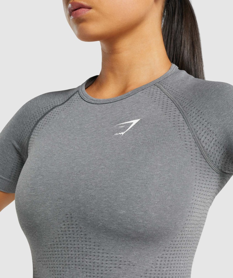 Gymshark Vital Bezšvové 2.0 Tričko Smokey Grey Marl