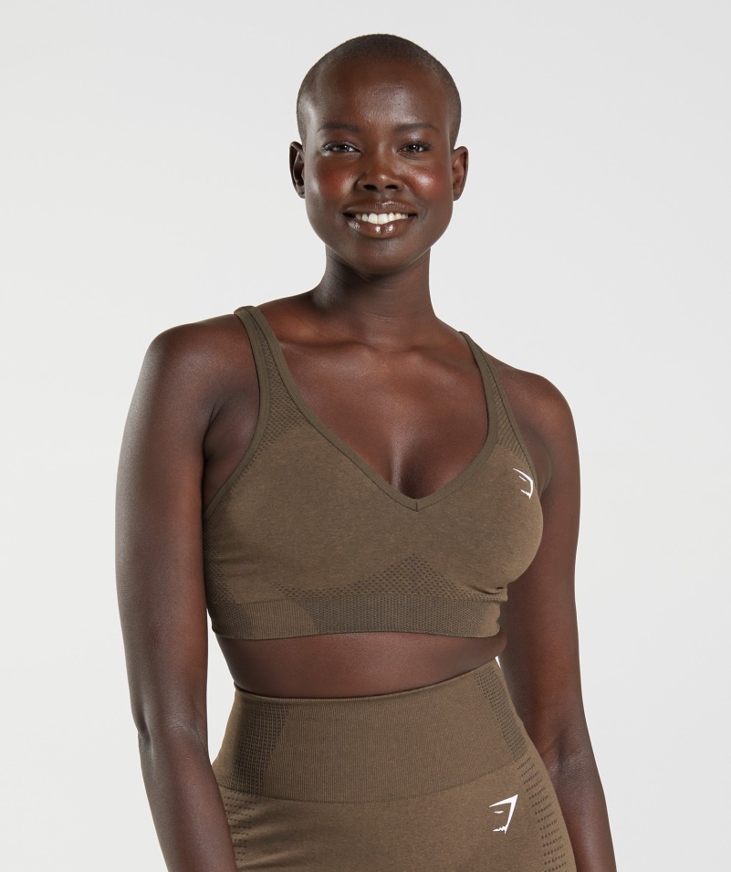 Gymshark Vital Bezšvová 2,0 V športová Podprsenka Na Espresso Marl