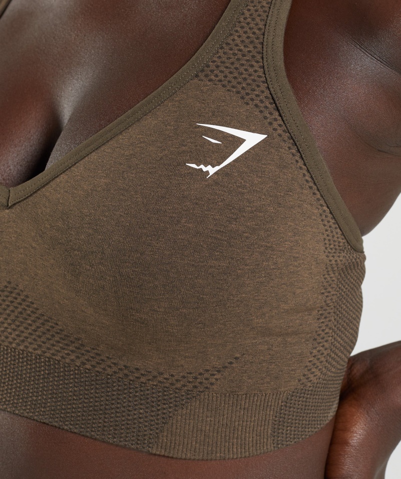 Gymshark Vital Bezšvová 2,0 V športová Podprsenka Na Espresso Marl