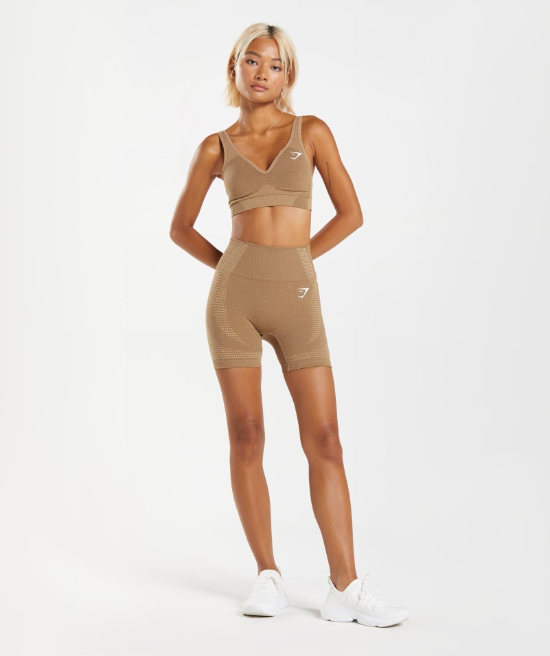 Gymshark Vital Bezšvová 2,0 V športová Podprsenka Plavá Marl