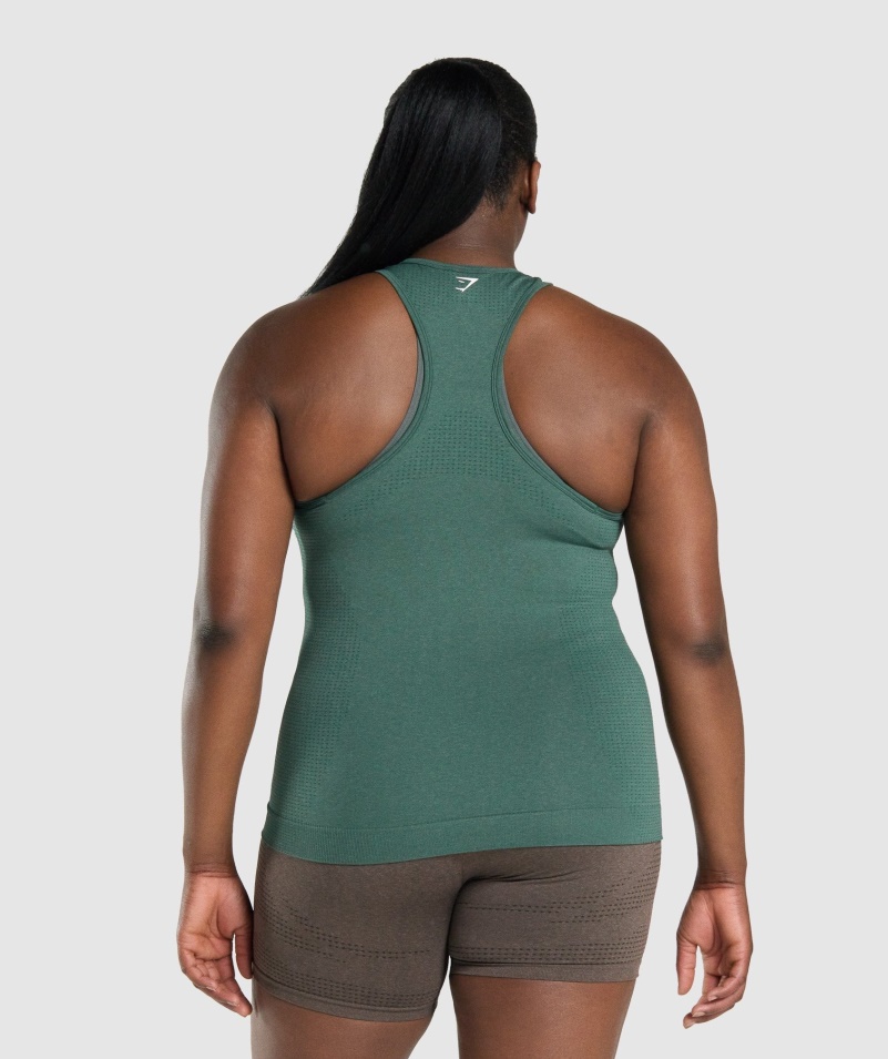 Gymshark Vital Bezšvová 2.0 Vesta Tmavozelená Marl