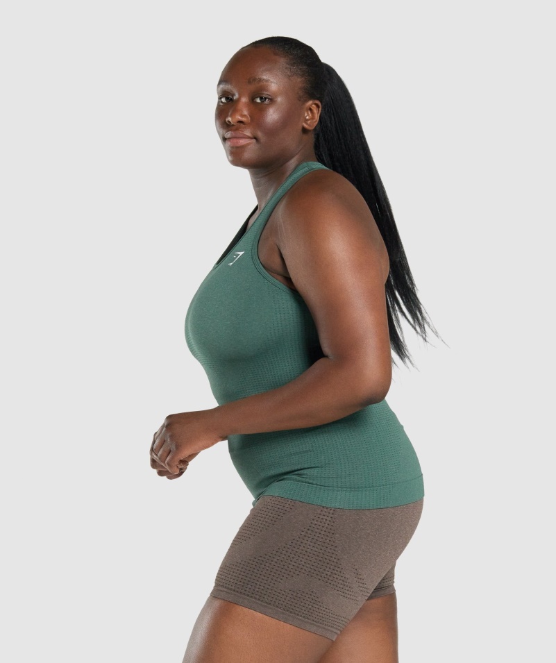 Gymshark Vital Bezšvová 2.0 Vesta Tmavozelená Marl