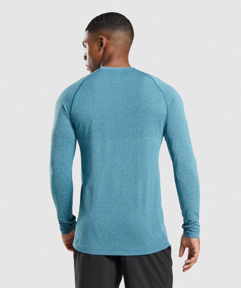 Gymshark Vital Bezšvové ľahké Tričko S Dlhým Rukávom Tahoe Teal Marl