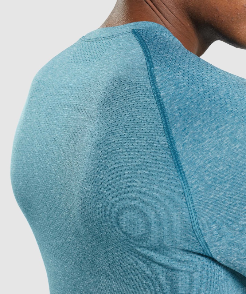 Gymshark Vital Bezšvové ľahké Tričko S Dlhým Rukávom Tahoe Teal Marl