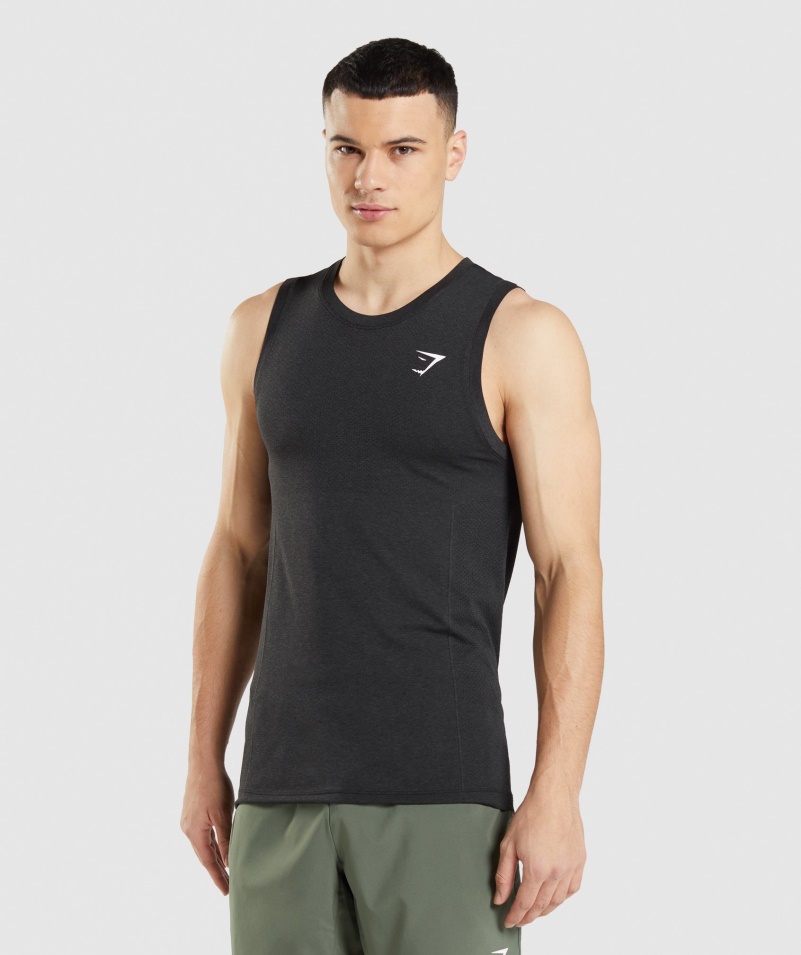 Gymshark Vital Bezšvový ľahký Tank Black Marl