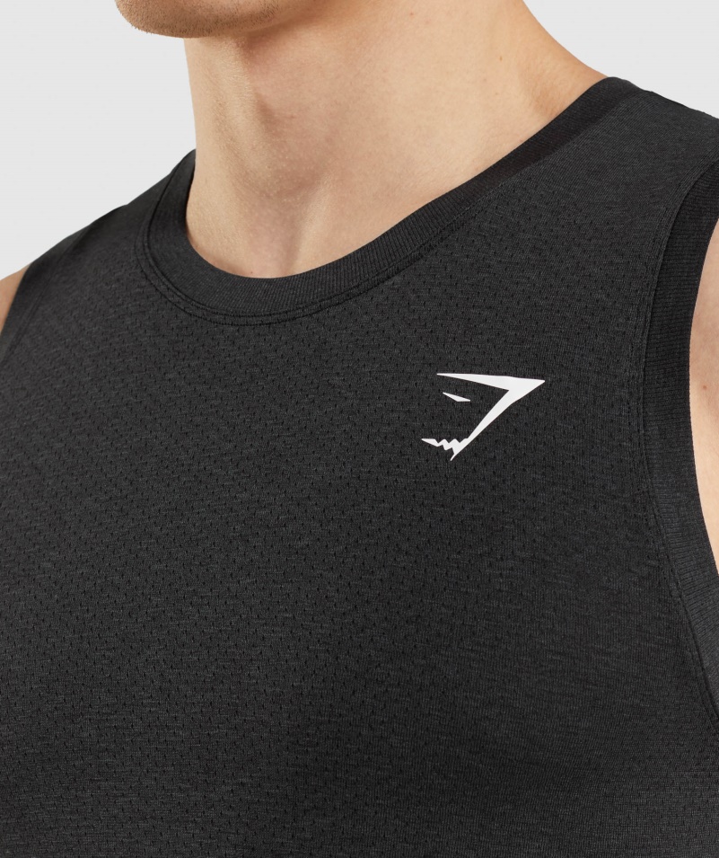 Gymshark Vital Bezšvový ľahký Tank Black Marl