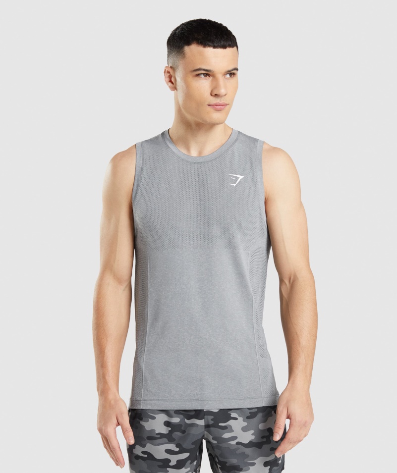 Gymshark Vitálny Bezšvový ľahký Tank Uhľovo Sivá Marl