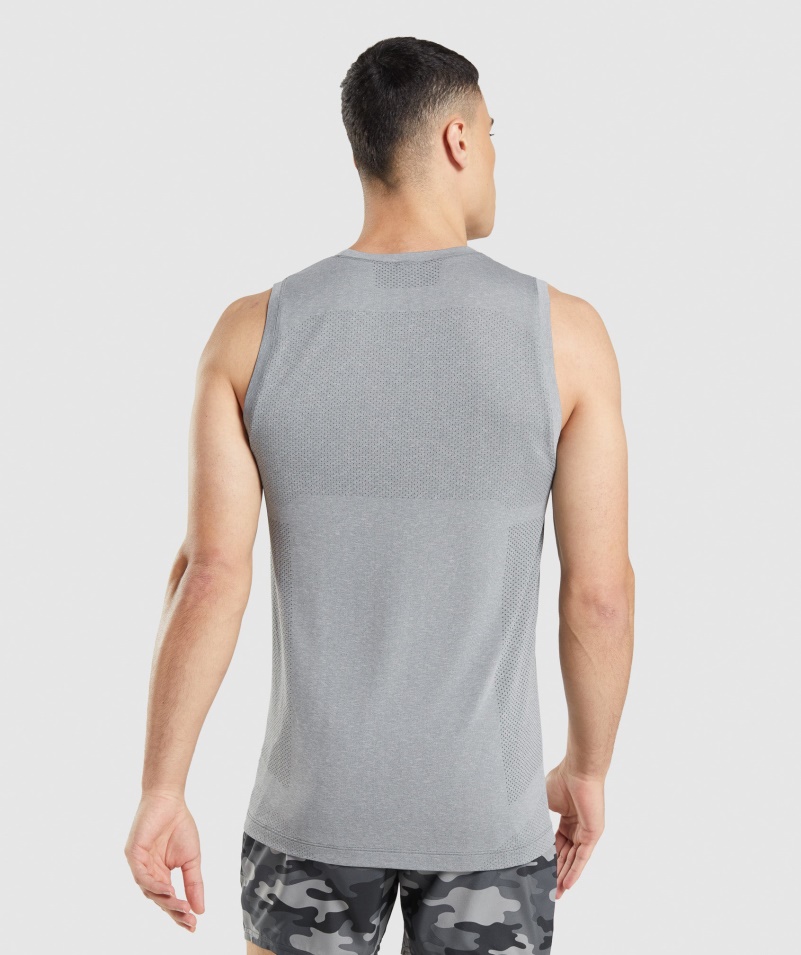 Gymshark Vitálny Bezšvový ľahký Tank Uhľovo Sivá Marl