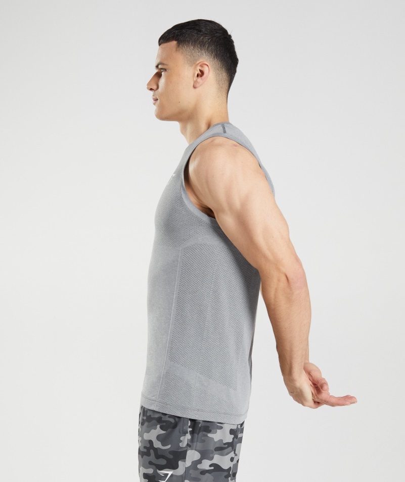 Gymshark Vitálny Bezšvový ľahký Tank Uhľovo Sivá Marl