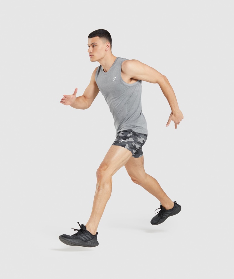 Gymshark Vitálny Bezšvový ľahký Tank Uhľovo Sivá Marl