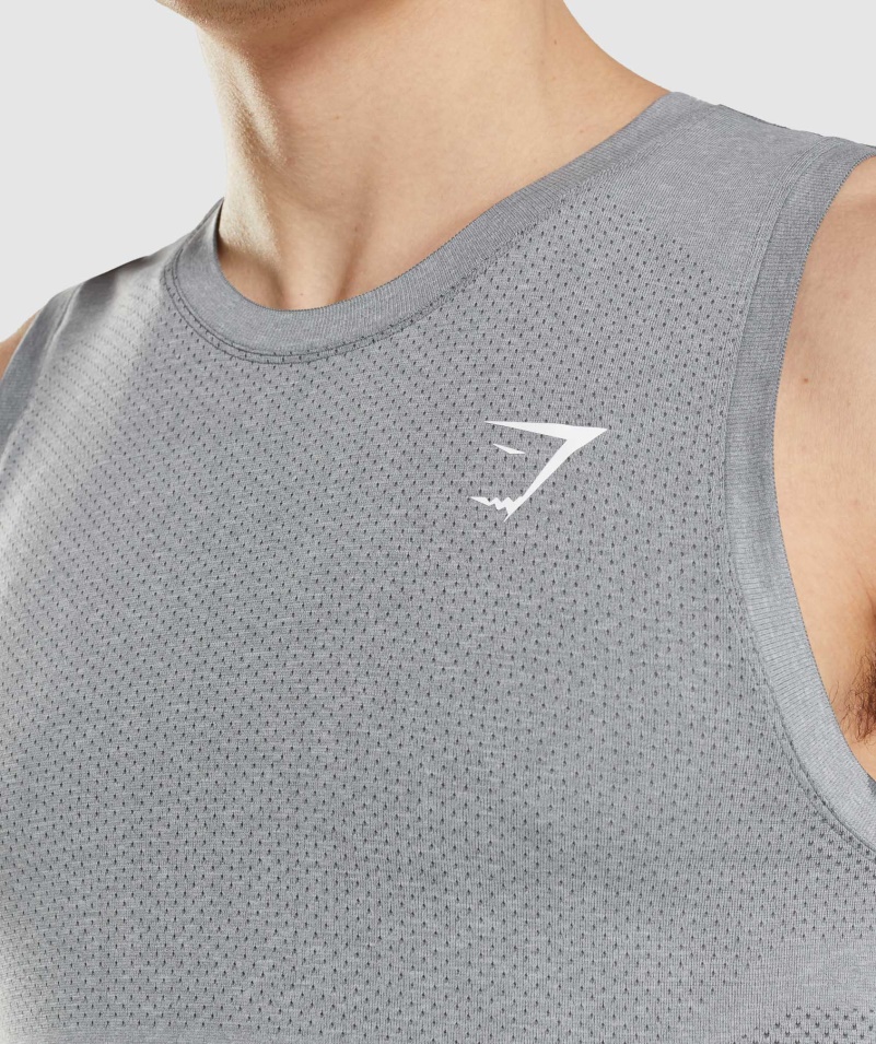 Gymshark Vitálny Bezšvový ľahký Tank Uhľovo Sivá Marl