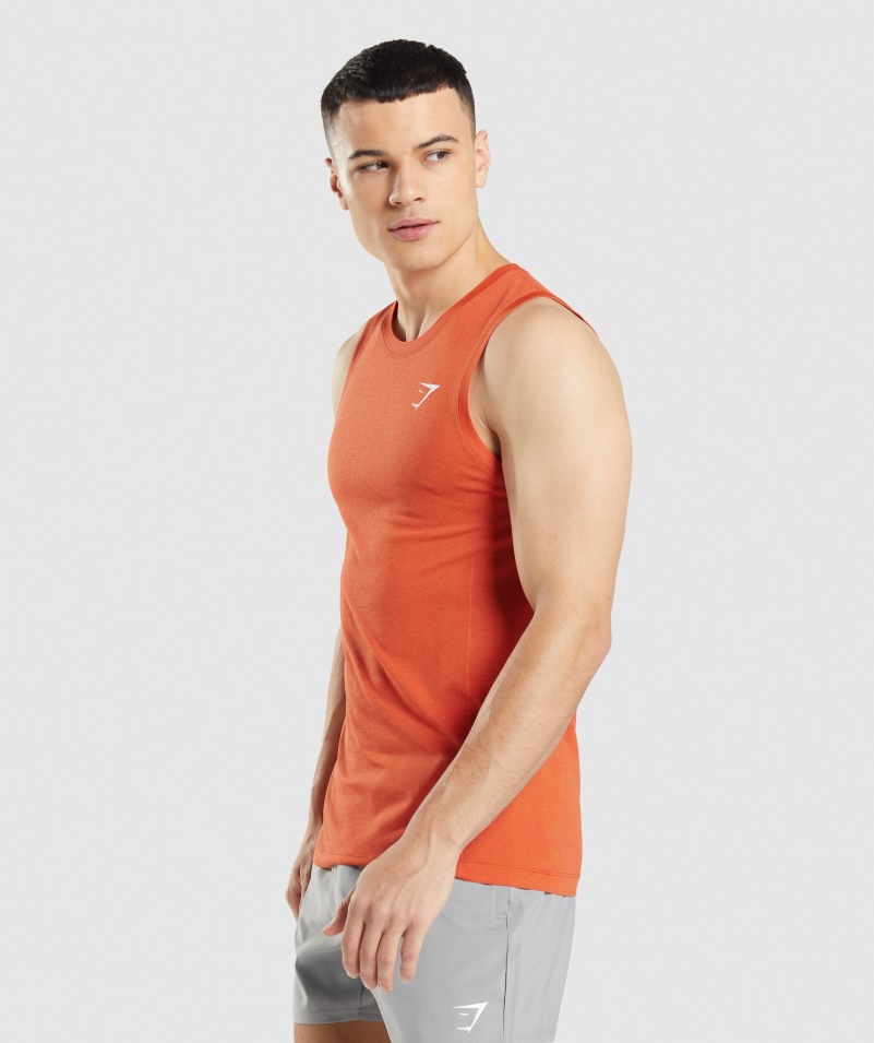 Gymshark Vital Bezšvová ľahká Nádrž Papája Oranžová Marl