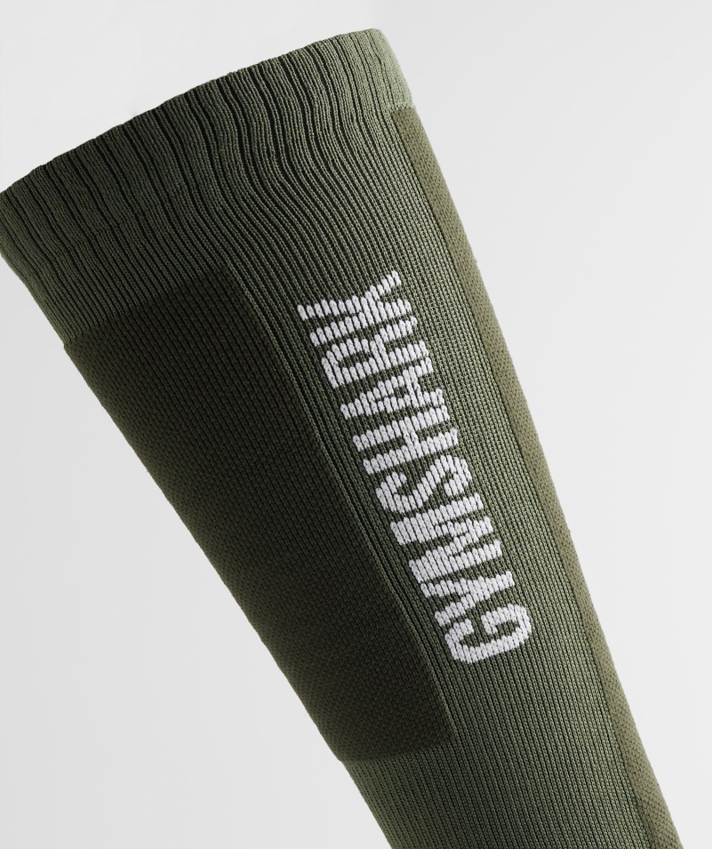 Gymshark Vzpieračská Ponožka Olivovo Zelená