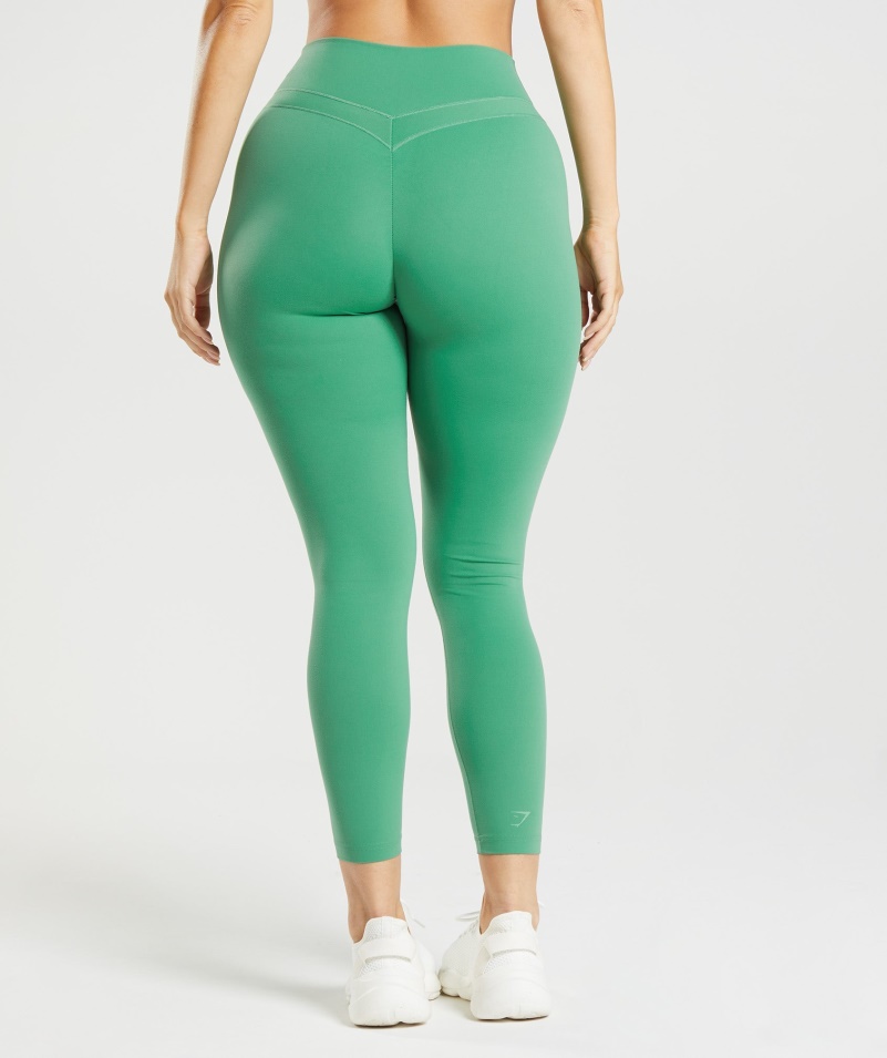 Gymshark Whitney High Rise Legíny Palmovo Zelené