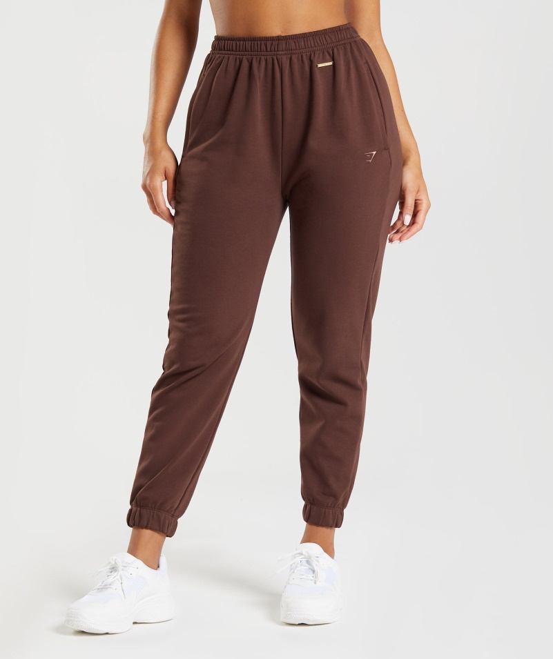Gymshark Whitney Voľné Joggers Oživiť Hnedé