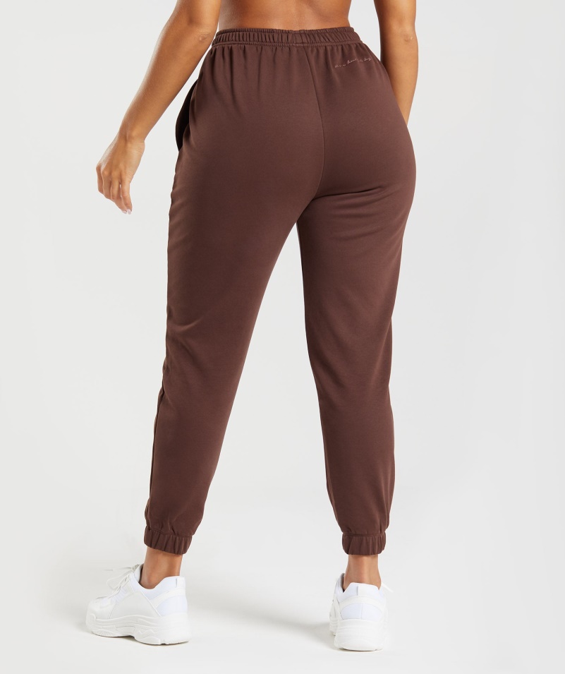 Gymshark Whitney Voľné Joggers Oživiť Hnedé