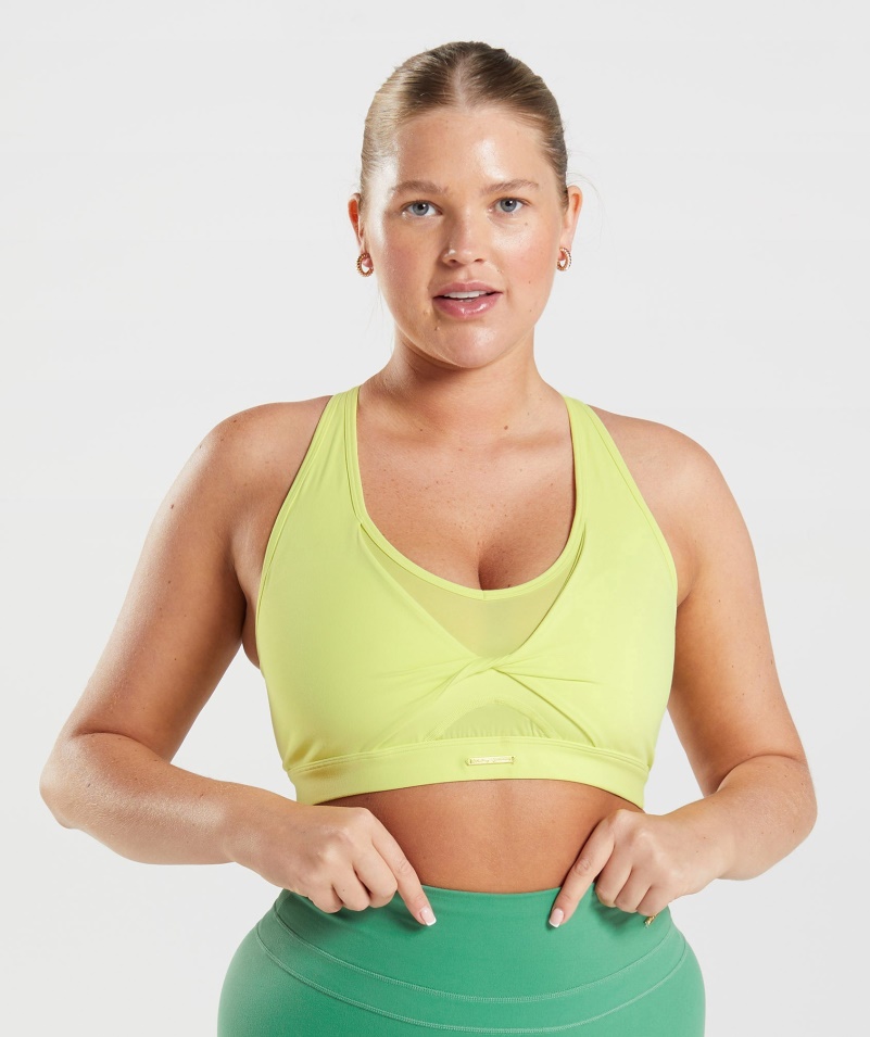 Gymshark Whitney Sieťovaná športová Podprsenka Morský Kel Zelený