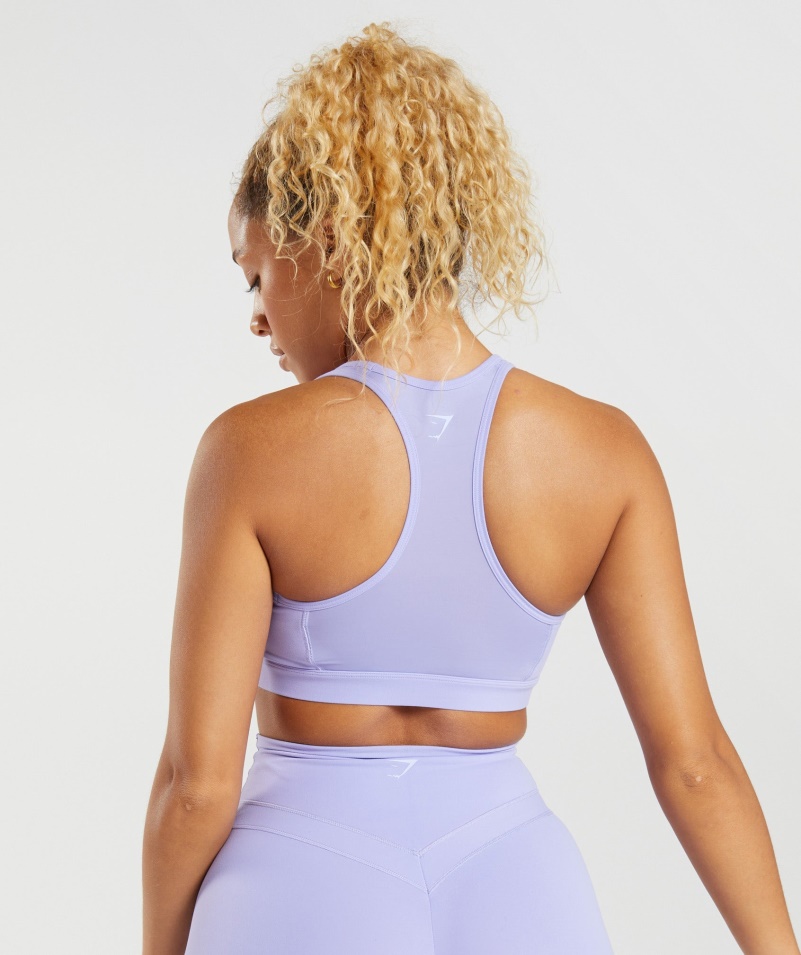 Gymshark Whitney Sieťovaná športová Podprsenka Wildflower Fialová