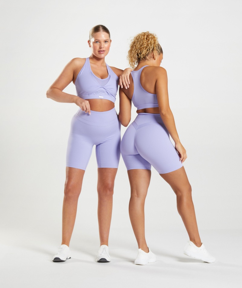 Gymshark Whitney Sieťovaná športová Podprsenka Wildflower Fialová